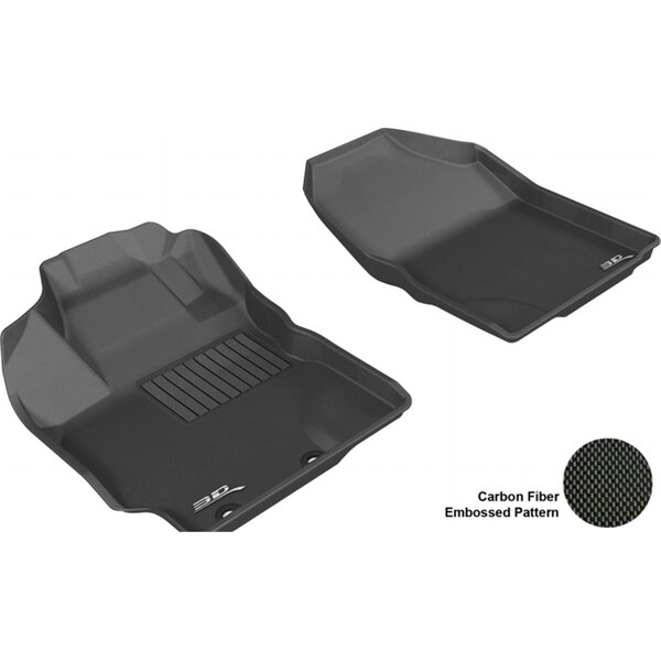 3D Maxpider TOYOTA YARIS 2012-2014 HB/ SCION XD 2013 KAGU BLACK R1 POST Floor Mat L1TY10811509 - main
